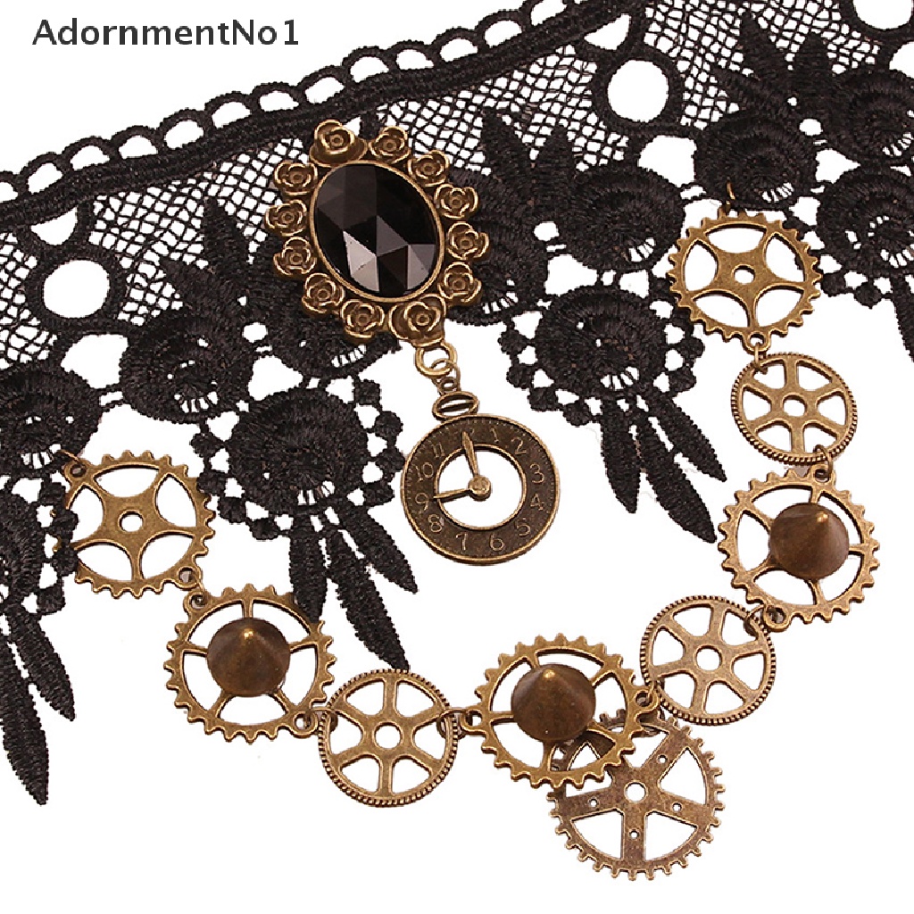 (AdornmentNo1) Kalung Choker Lace Gaya Gothic Vintage Steampunk Untuk Wanita