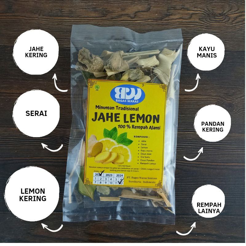 

Minuman Herbal Wedang Jahe Lemon Sereh Rempah Asli