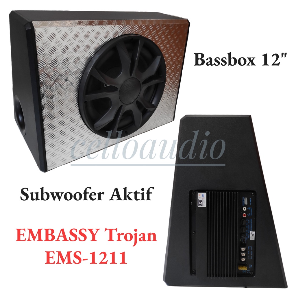 Subwoofer Aktif 12" EMBASSY Trojan EMS-1211 Bassbox 12 Inch Basstube Active
