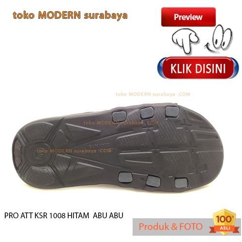 Sandal pria casual sandal slide karet murah PRO ATT KSR 1008 HITAM ABU ABU