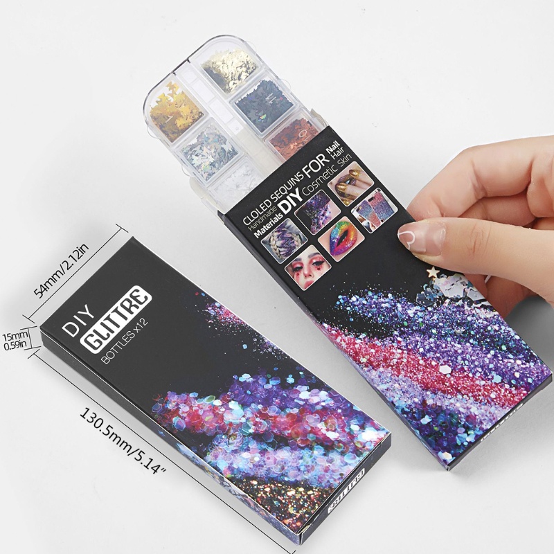 Zzz Serpihan Glitter Sequin Resin UV Epoxy Untuk Dekorasi Nail Art / Perhiasan DIY