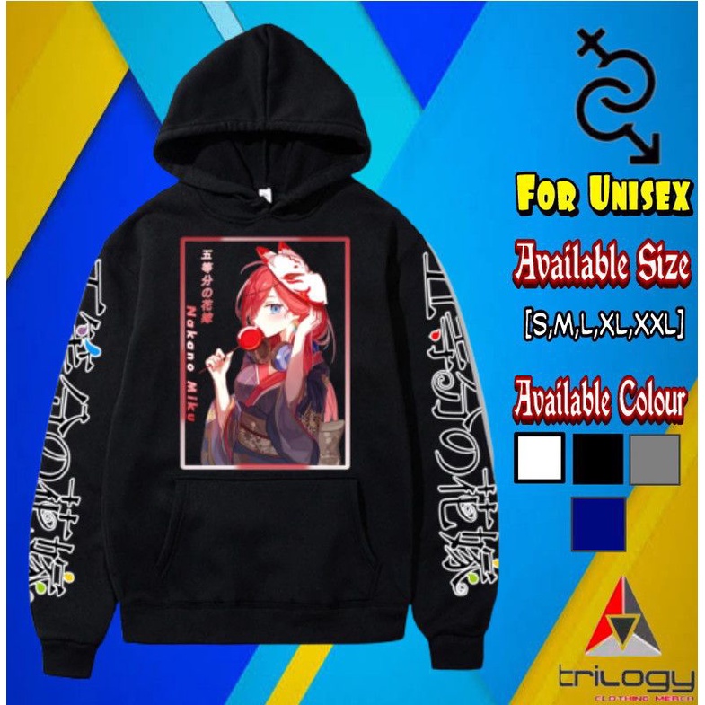 HOODIE ANIME QUINTESSENTIAL QUINTUPLETS KARAKTER WANITA NAKANO MIKU