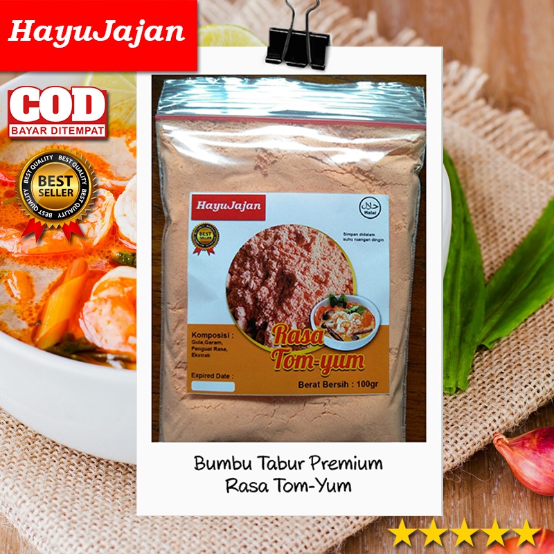 

BUMBU TABUR PREMIUM RASA TOM YUM / BUMBU KERIPIK, JAMUR CRISPY, TAHU WALIK, CIMOL, TELUR GULUNG, POP CORN, BAKSO, / KEMASAN 100 gr /