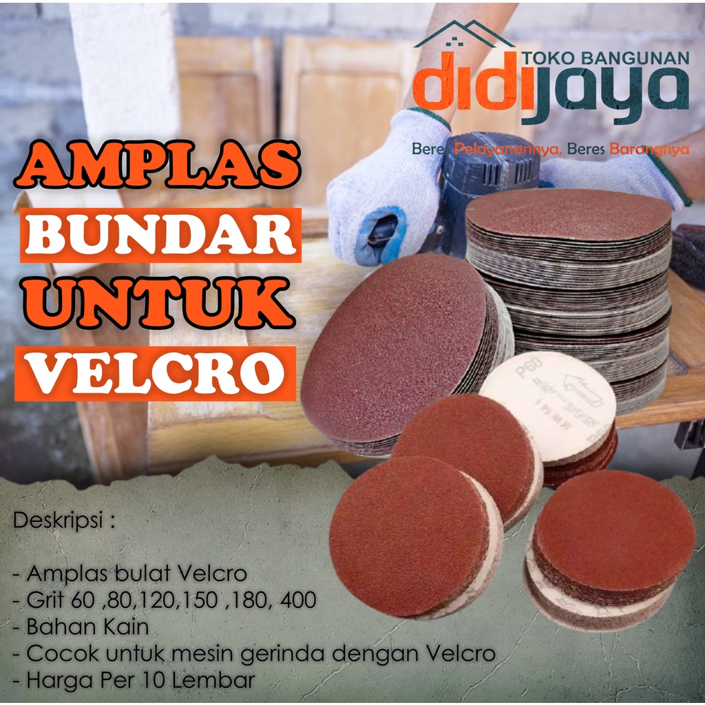 Jual Amplas Bulat Velcro Tempel Gerinda Inch Amplas Bulat Gerinda