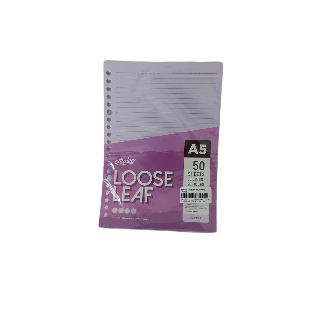 

Gramedia Medan - ESTUDEE LOOSE LEAF COLOR A5 50 PURPLE