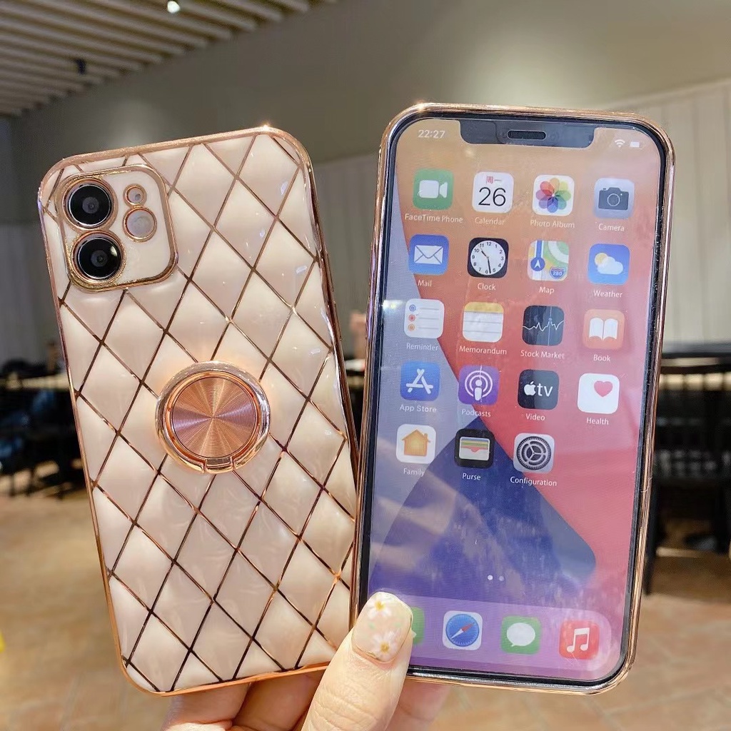 Soft Case Pelindung Lensa 6d Dengan Braket Cincin Untuk Iphone 12 11 Pro Max 7 + 8plus X Xs Max Xr Se 2020