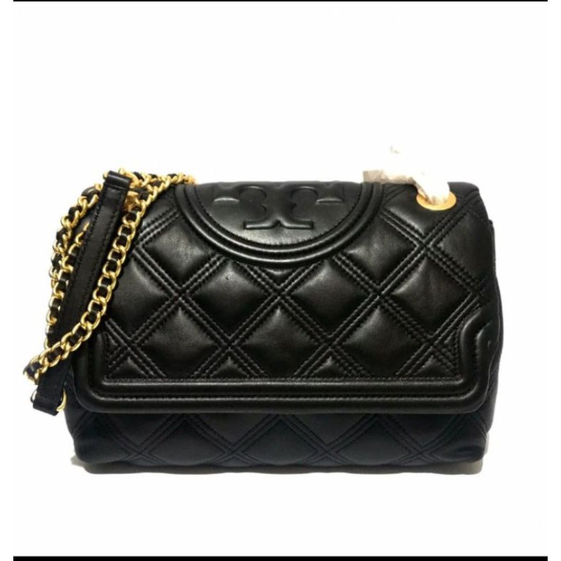 TAS TORY BURCH SOFT FLEMING BLACK MEDIUM.SIZE GHW