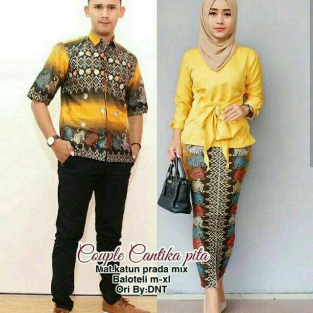 Baju Batik Couple Cantika Pita