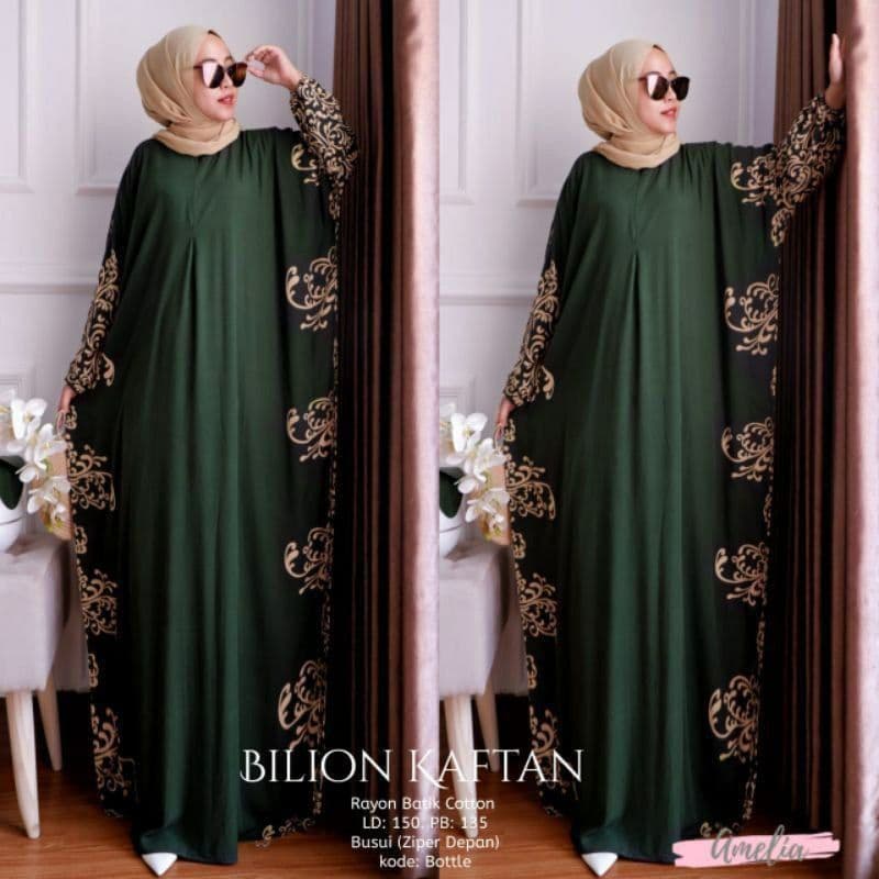 Kaftan Bilion - Kaftan Wanita Jumbo Katun Rayon Batik Premium Busui Daster Gamis Batik Bigsize  Fashion Muslim Kekinian LD 180