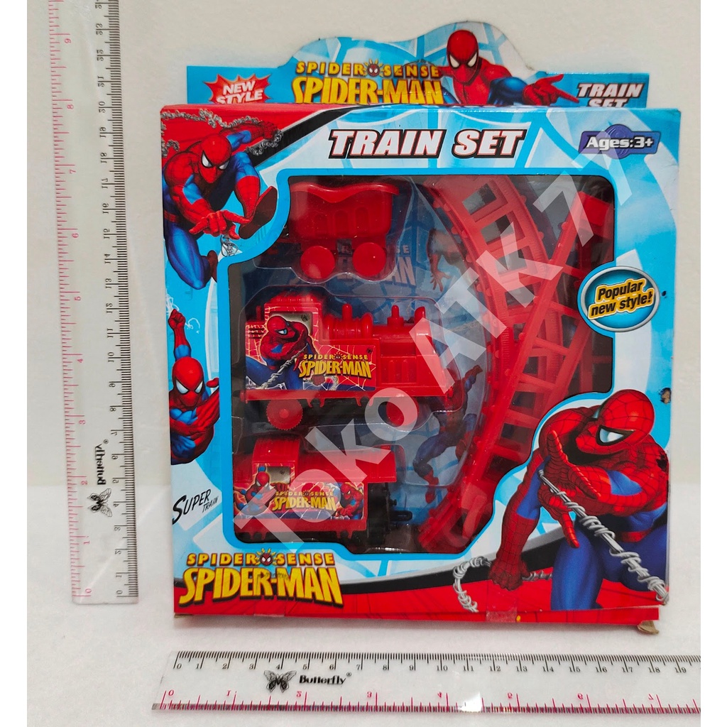 Mainan Kereta Api Train Set Spiderman 30rb include Baterai ABC A2 1pcs READY STOCK