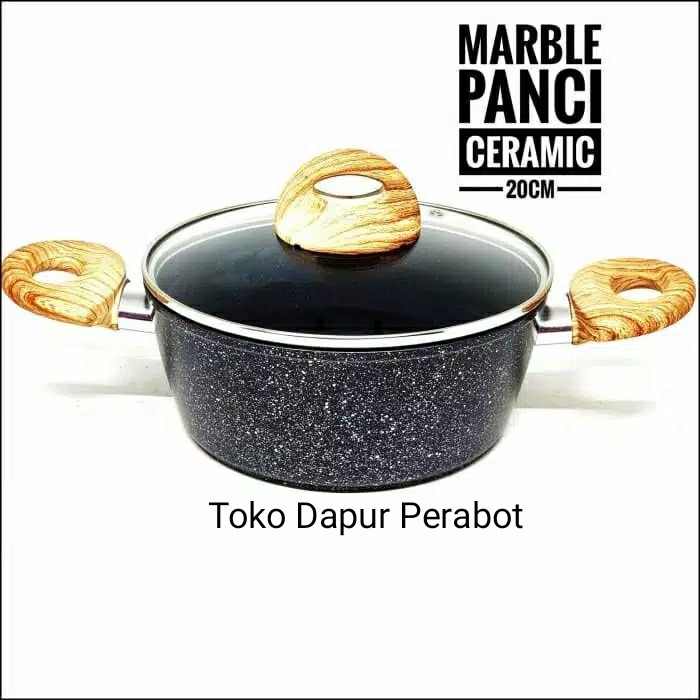 PANCI KERAMIK KECIL MARBLE ANTI LENGKET