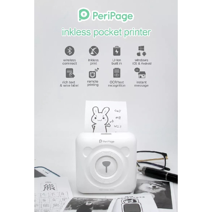 PERIPAGE A6 - Mini Pocket Wireless Thermal Photo Printer