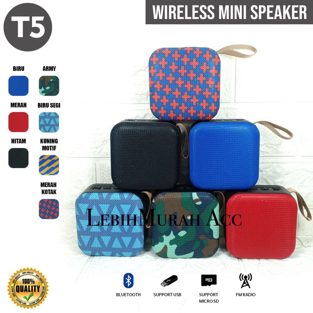 MINI Speaker Bluetooth JBL T5 Wireless Portable T5A  Speaker Aktif Belakang Subwofer