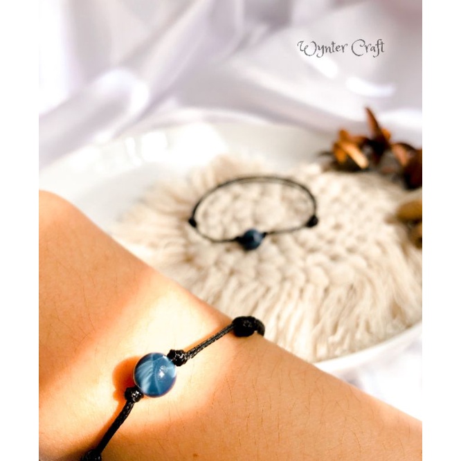 WA141 Moon Bracelet Tali Hitam Waterproof Unisex by Wynter Craft