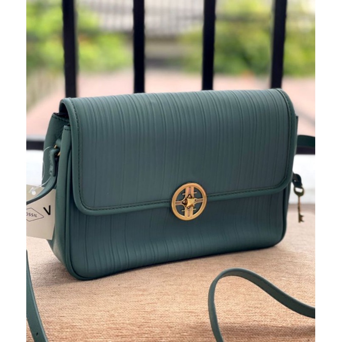 Jual Tas Fossil Jasmine Flap Crossbody Balsam Bag Original New With Tag