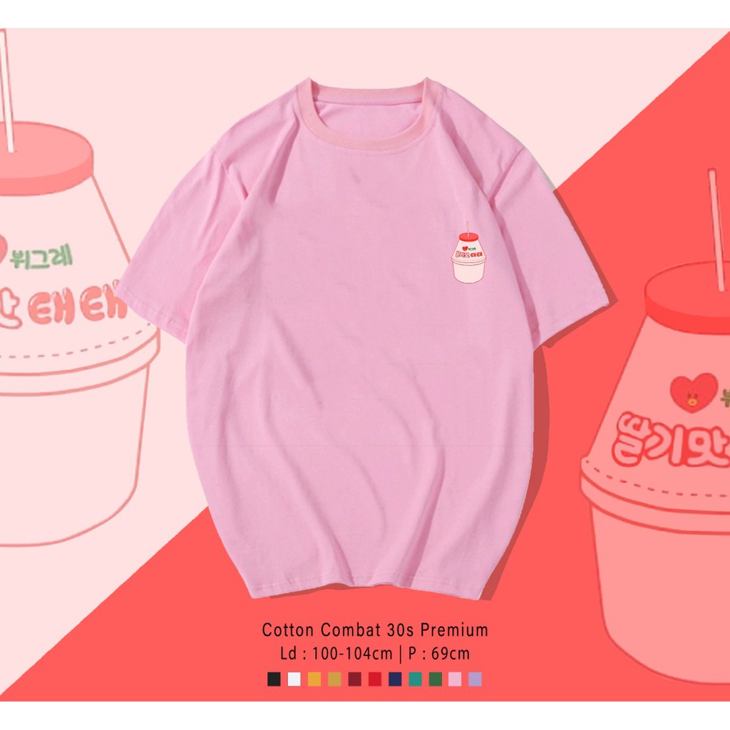 BT21 MILK TATA / TERMURAH BAJU KAOS KATUN WANITA/ PRIA UNISEX LENGAN PENDEK / TUMBLR TEE