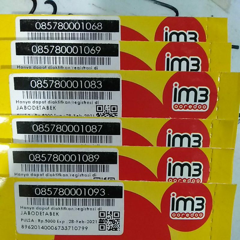 Nomor cantik IM3 triple tengah 0