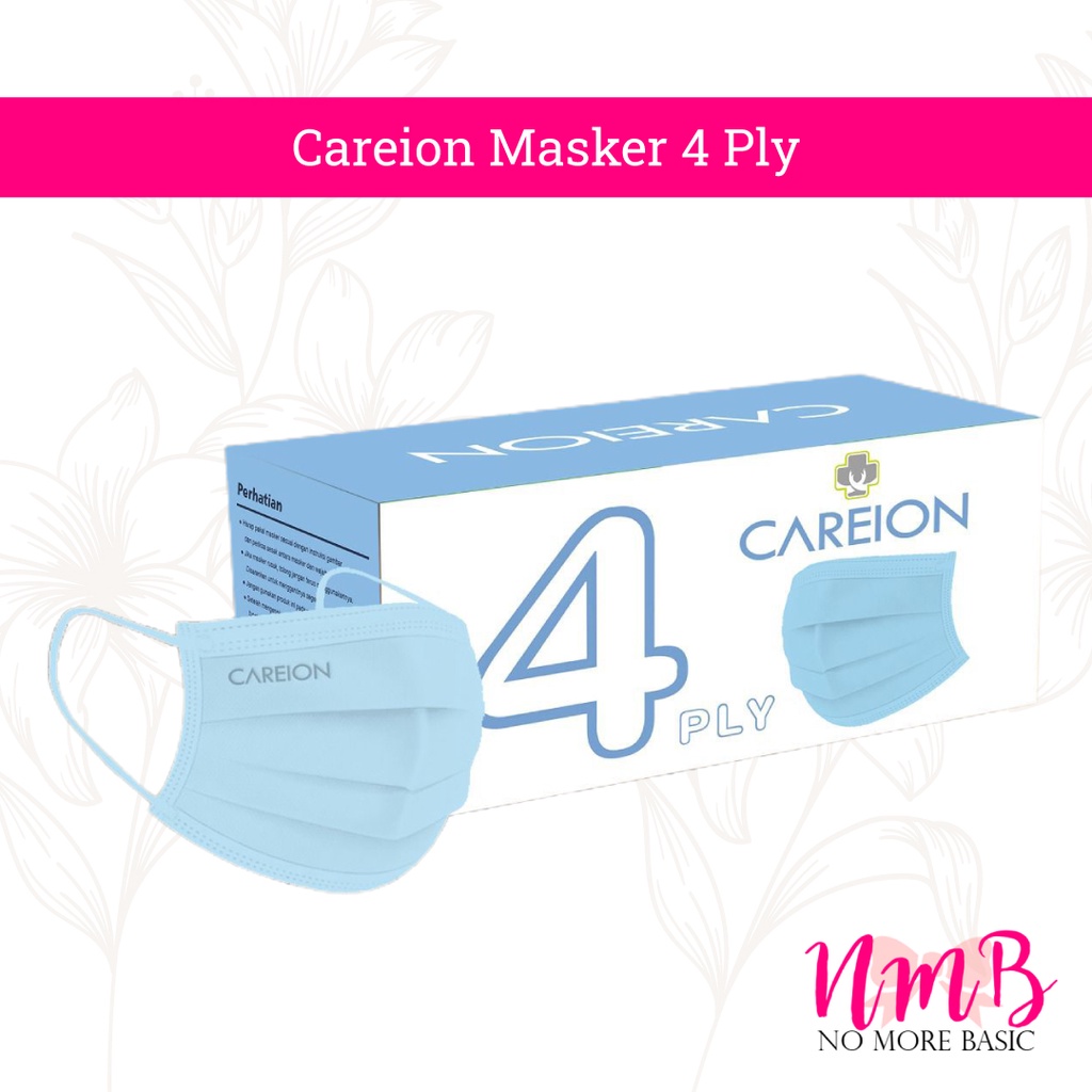 Masker Earloop Careion Embossed 4 Ply isi 50 Pcs