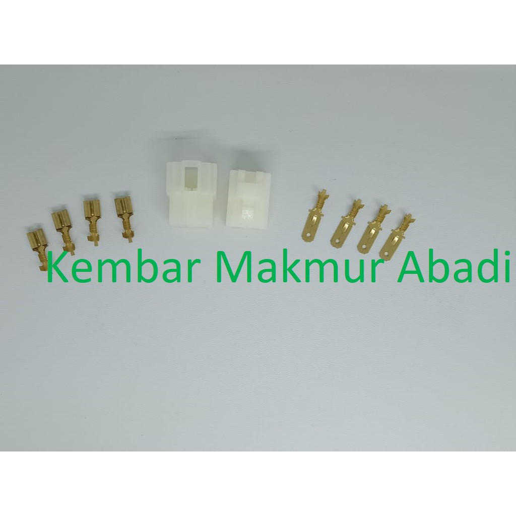 Socket 4 Pin Besar+Skun / Soket Motor / Konektor Motor/ Connector Kabel / Socket Kabel Motor 4 Pin