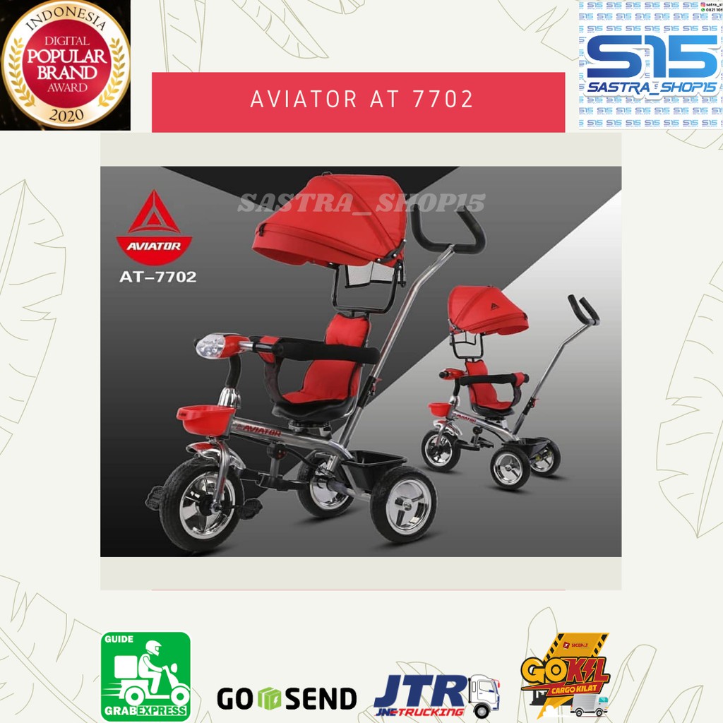 Sepeda Sepedah Speda Dorongan Kereta Anak Bayi Roda 3 Tiga tricycle Aviator at 7702 Murah