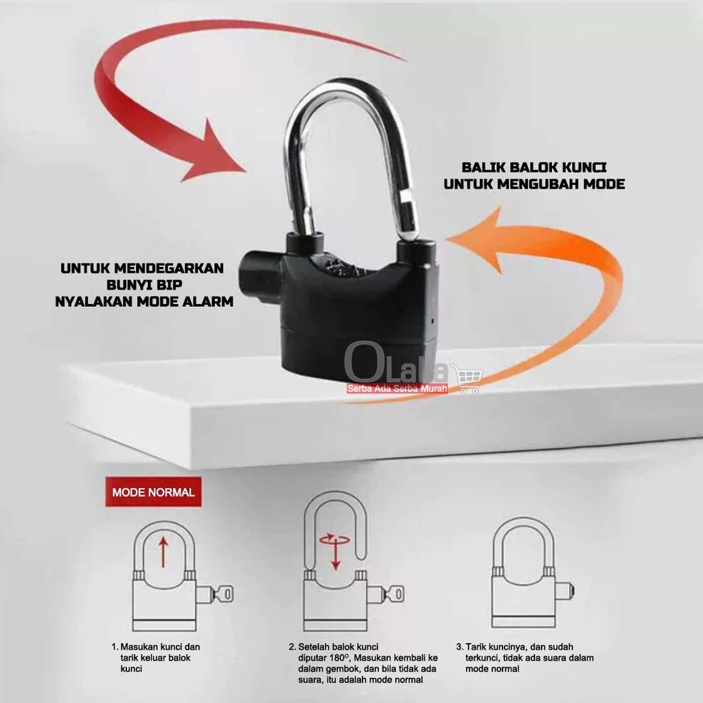 KUNCI PENGAMAN GEMBOK ALARM SENSOR OLL-LOCK1110/1111