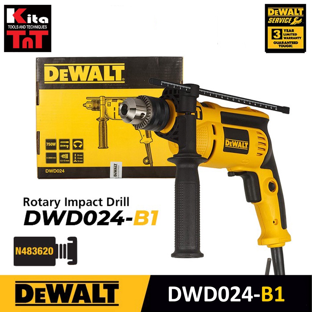 DEWALT - Bor Listrik / Rotary Drill 13MM 650W 0-2800PM - DWD024-B1