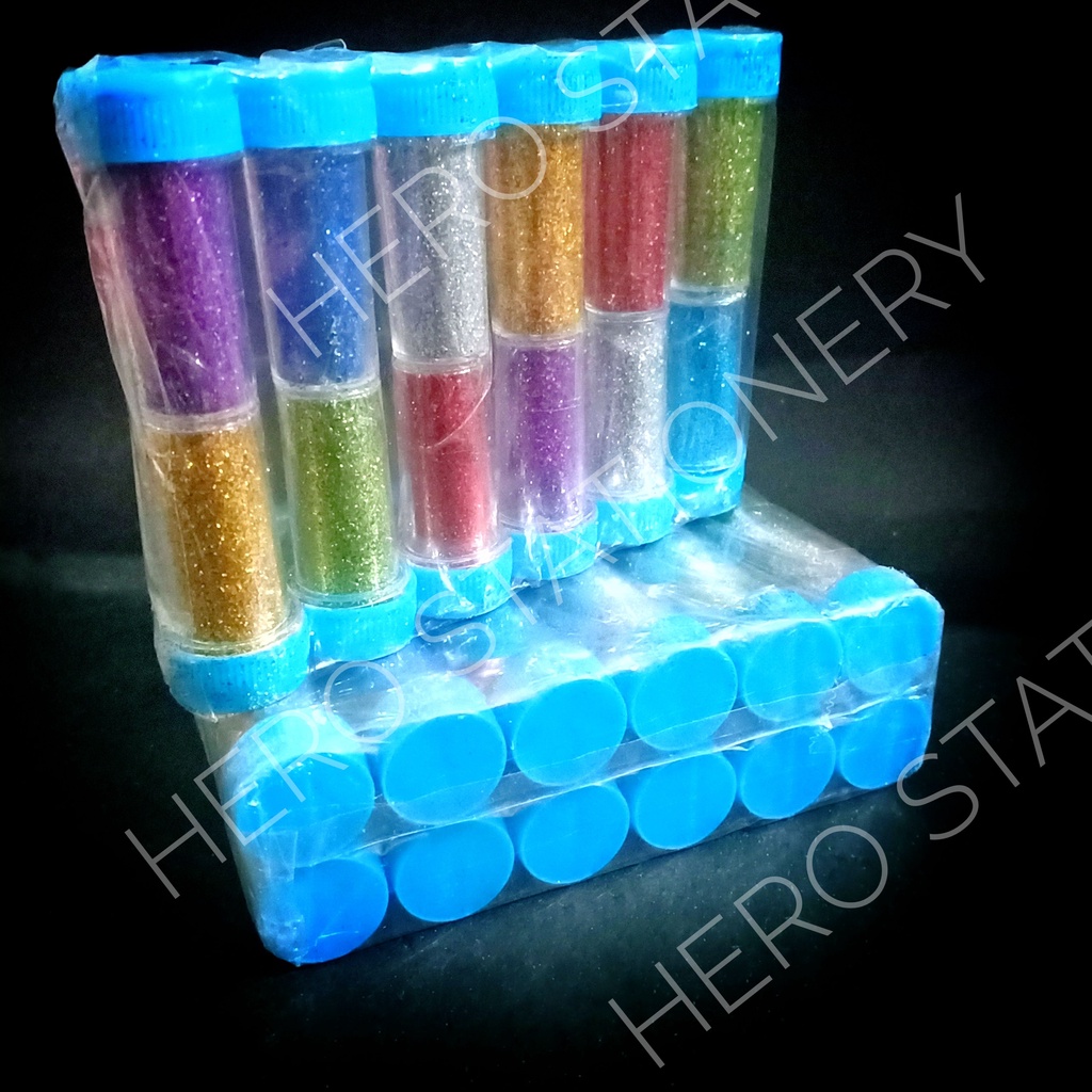 

Glitter powder serbuk bubuk set warna warni mix 12 pot kecil