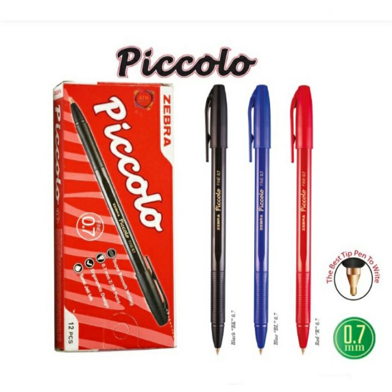 

Pulpen Zebra Piccolo Semi Gel Ballpoint 0,7mm - Hitam, Biru, Merah - 1 pcs