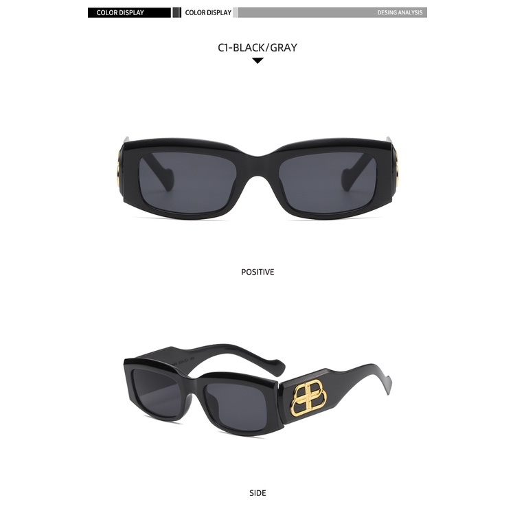 2021 new big frame square long Korean fashion hip-hop personality sunglasses