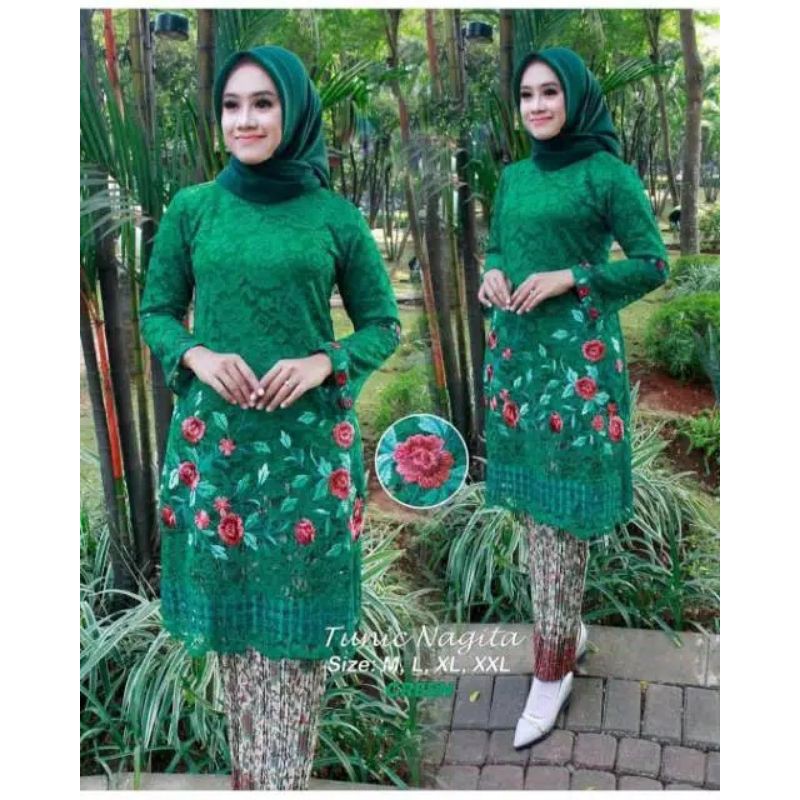 NEW KEBAYA ORIGINAL SETELAN HANABI PAGAR/TERLARIS/KOMBINASI BUNGA