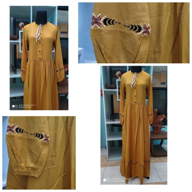 Abaya Dannis Reguler Mustard