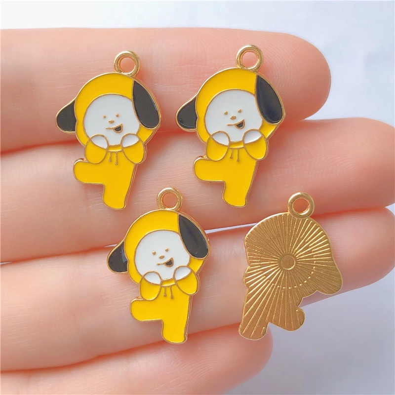 4 Pcs Liontin Kalung Anting Gelang DIY Bahan Alloy Enamel Motif Karakter Kartun