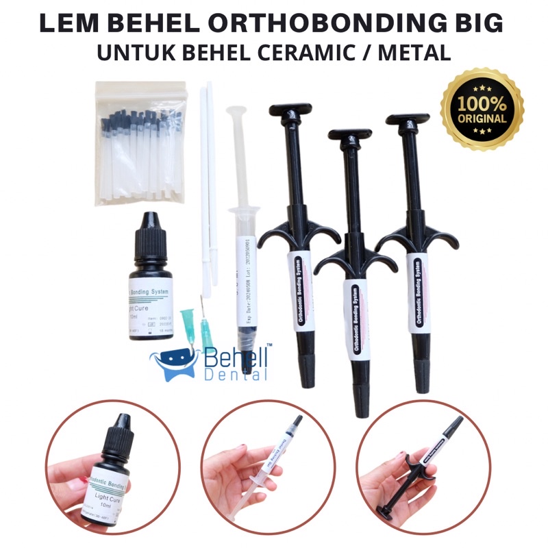 LEM BEHEL ORTHOBONDING LIGHT CURE ORIGINAL BIG // Lem Behel Light Curing Laser Perekat Behel Permanen Metal Ceramic Transparan - BEHELLDENTAL