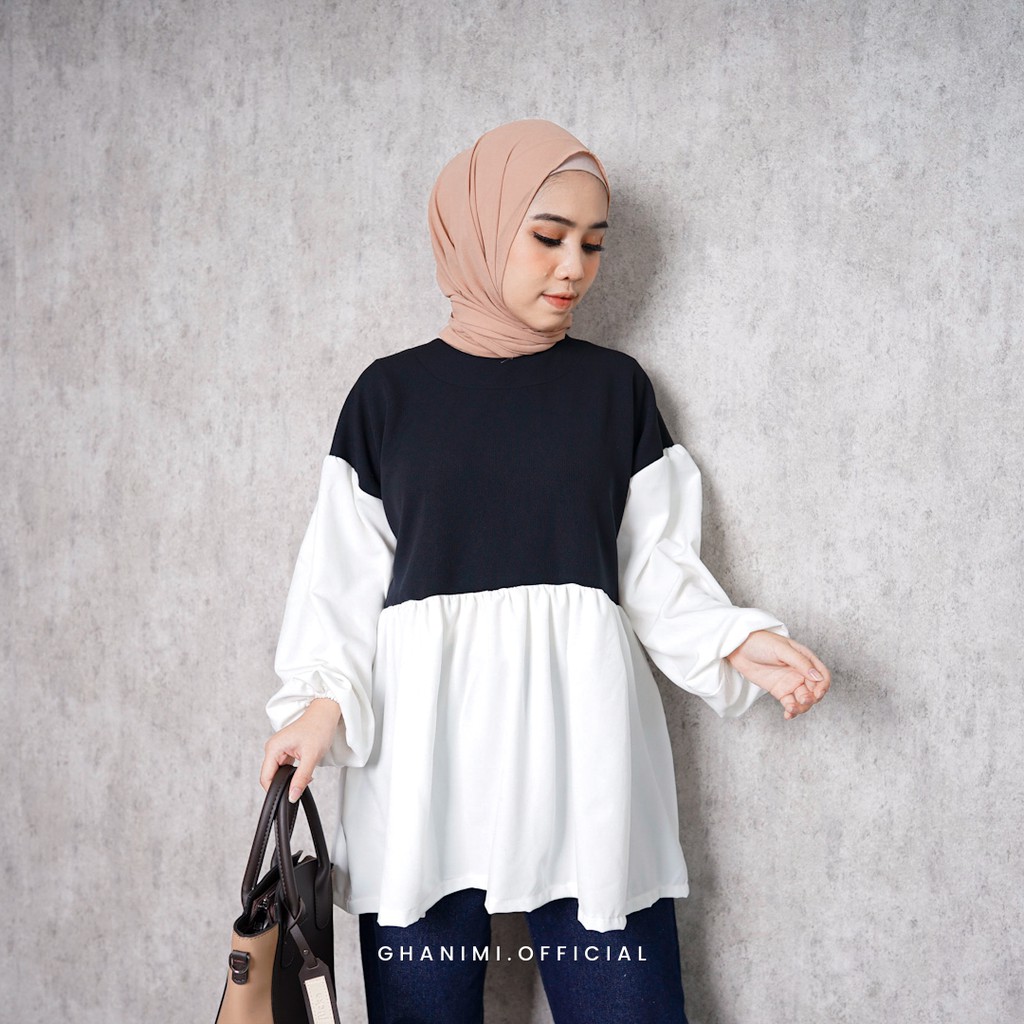 Ghanimi - Nuna Blouse / Polos Two Tone-2