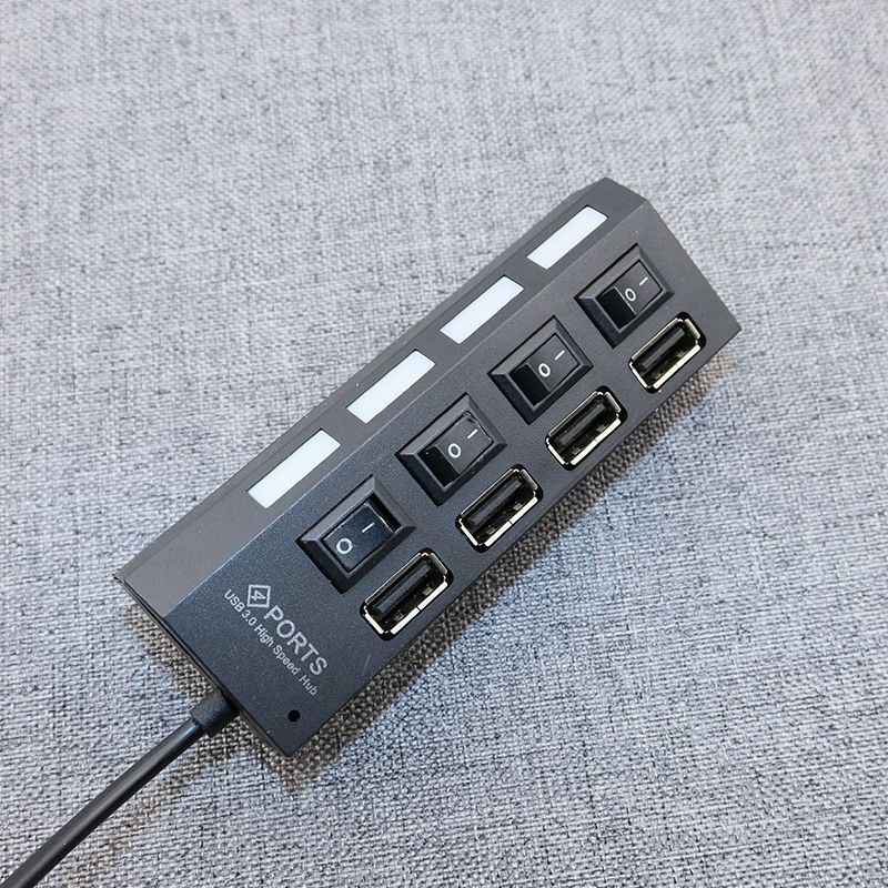 USB Hub Saklar 4 Port On Off High speed - Sambungan USB Extension 4 Port Switch LED USB Extention