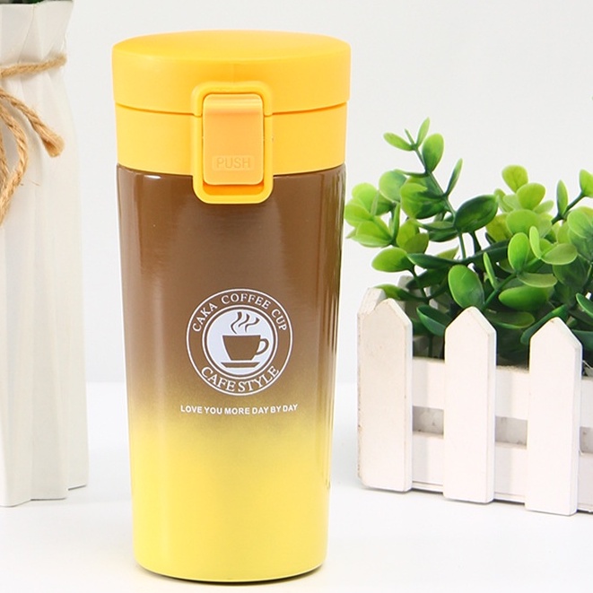 Thermos Coffee  Tea Cup Termos kopi Mug lucu Stainless Gradasi Tahan Panas / dingin