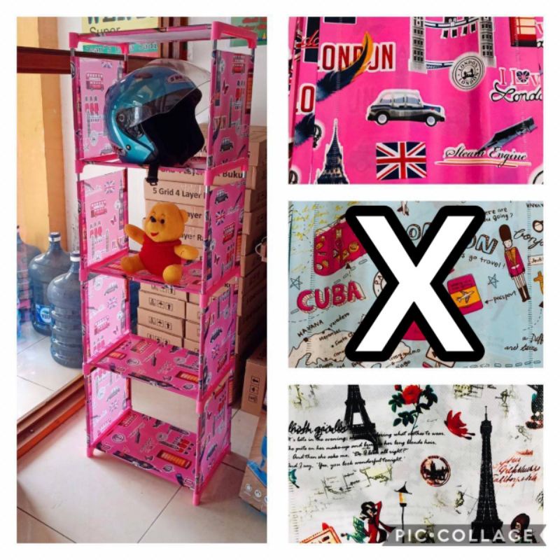 RAK BUKU PORTABEL RAK SERBAGUNA 5 SUSUN ( 4TINGKAT)