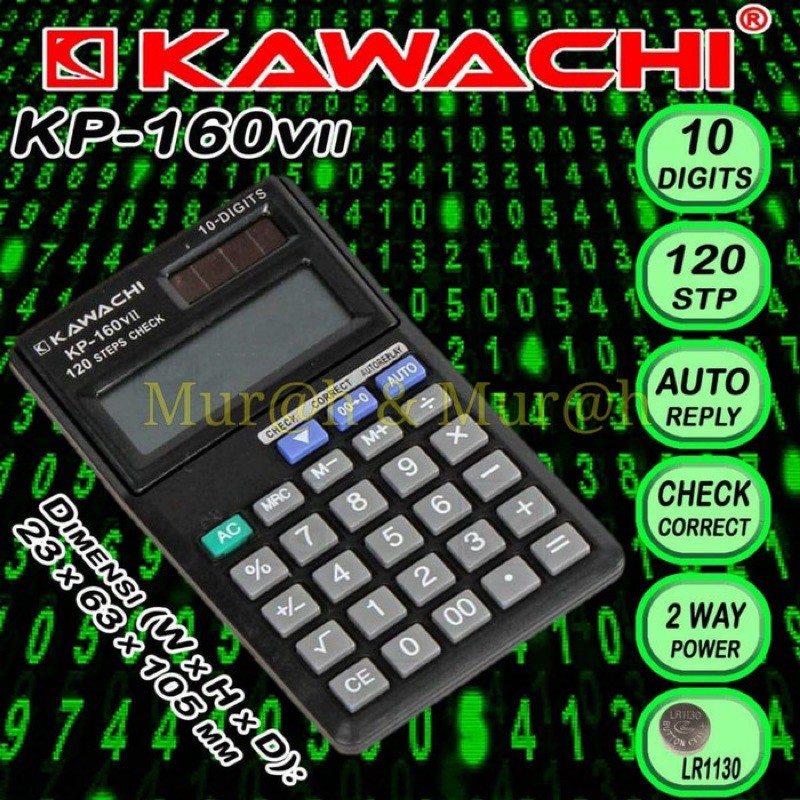 

KALKULATOR MINI SUPER MURAH MERK KAWACHI KP-160VII