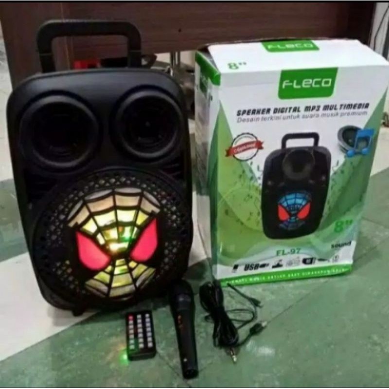 Speaker Bluetooth Portable Fleco FL-97 Gratis Microphone Untuk Karaoke