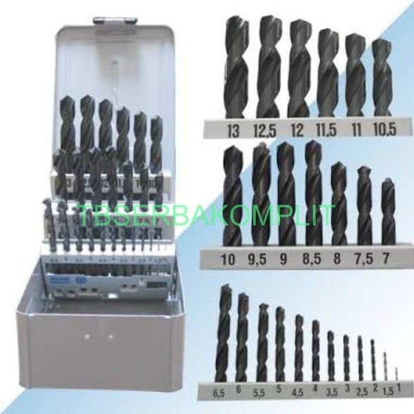 Matabor Nachi Set 25pcs 1-13mm Mata bor Nachi Set Asli bor aluminium