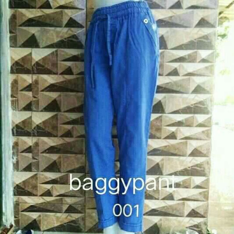 Jeans kulot wanita masa kini - all size - pinggang karet - tali depan - bahan  grey-Kacing 2