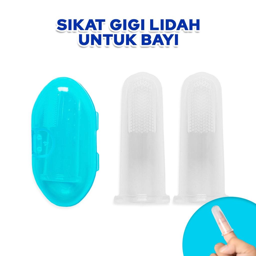 Sikat Gigi Bayi New Born Silicone Elastis Ada tempat / Sikat Gusi bayi dengan tempat