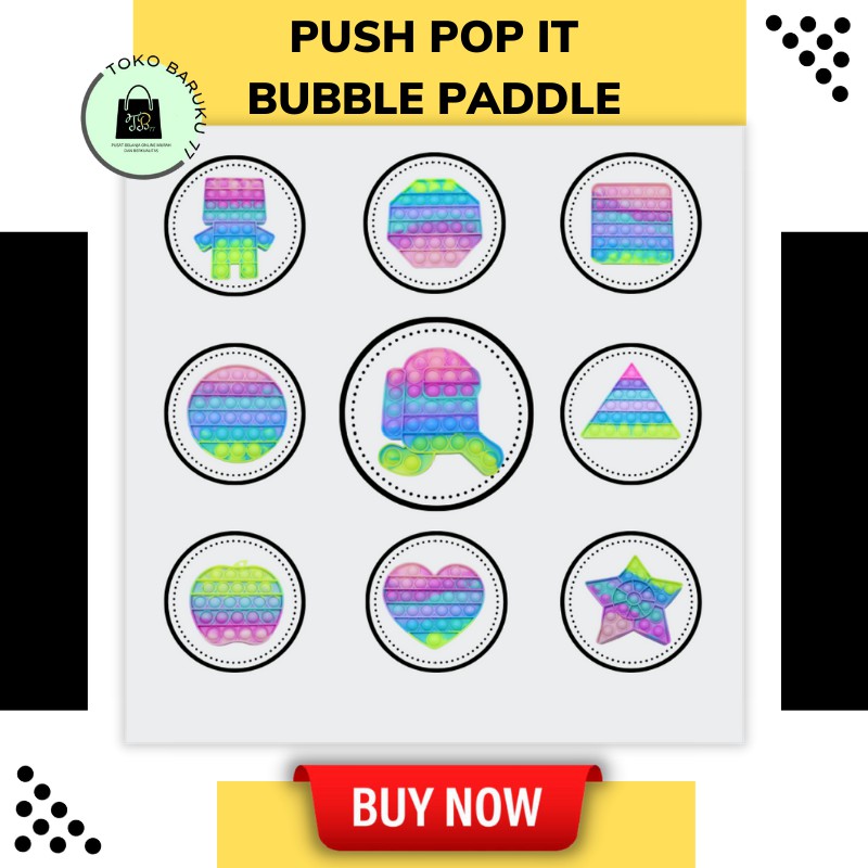 (KEYA) Bubble Toys Pop It Puddle Colour Rainbow New-3