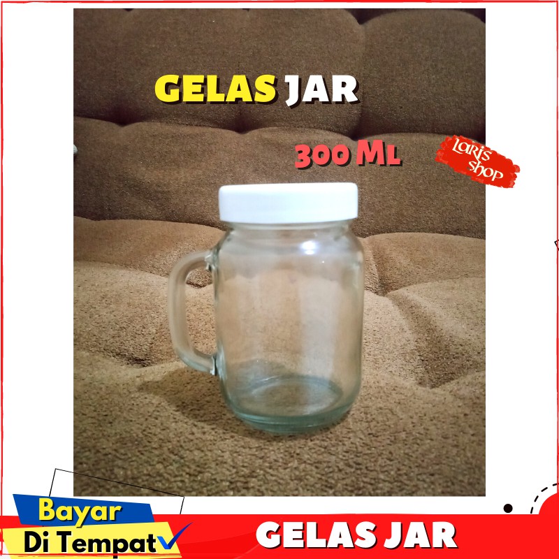 Gelas Jar Kaca  Kecil Tutup Plastik 300 Ml Kedaung Souvenir