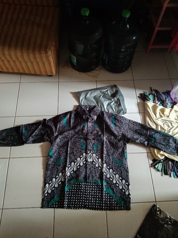 Batik Couple Keluarga Sania Ruffle Ori Ndoro Jowi Termurah Motif Dimensi Abu