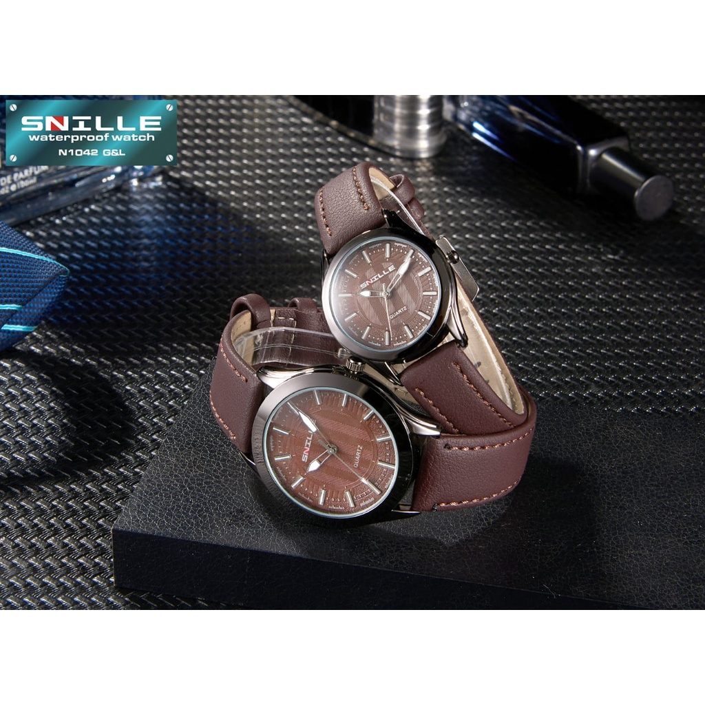 Snille Jam Tangan Kulit Pria Original Asli Anti Air Waterproof 1042