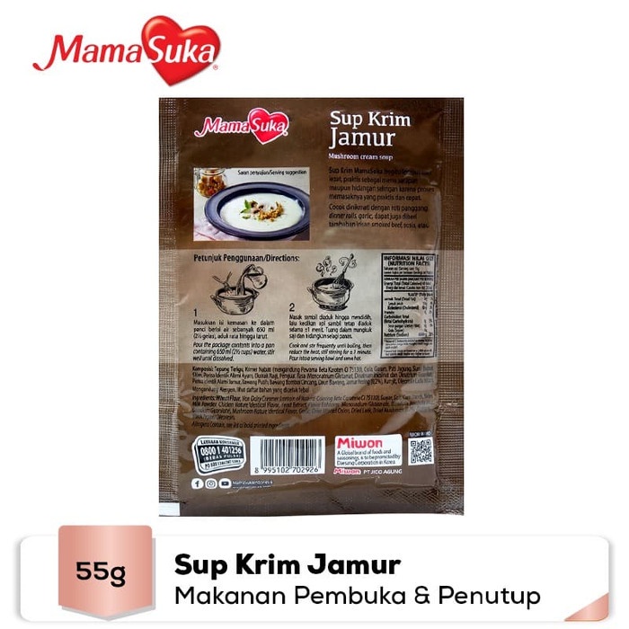 

Instan-Masak-Bumbu- Mamasuka - Sup Krim Jamur 55 Gr -Bumbu-Masak-Instan.