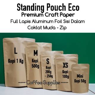 STANDING POUCH ECO LAMINATED CRAFT PAPER kemasan kertas  