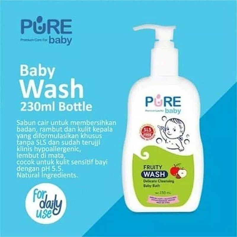 Pure Baby Wash 2in1 Fruity wash Freshy wash 230ml Sabun dan Shampoo Bayi