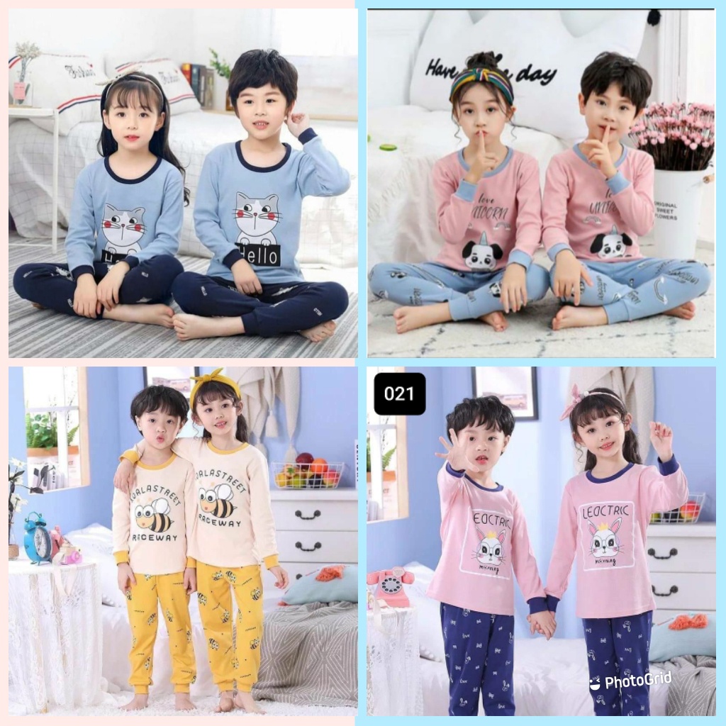 BAJU TIDUR ANAK-ANAK  UNTUK 1-10TAHUN/SETELAN ANAK BAHAN KAOS